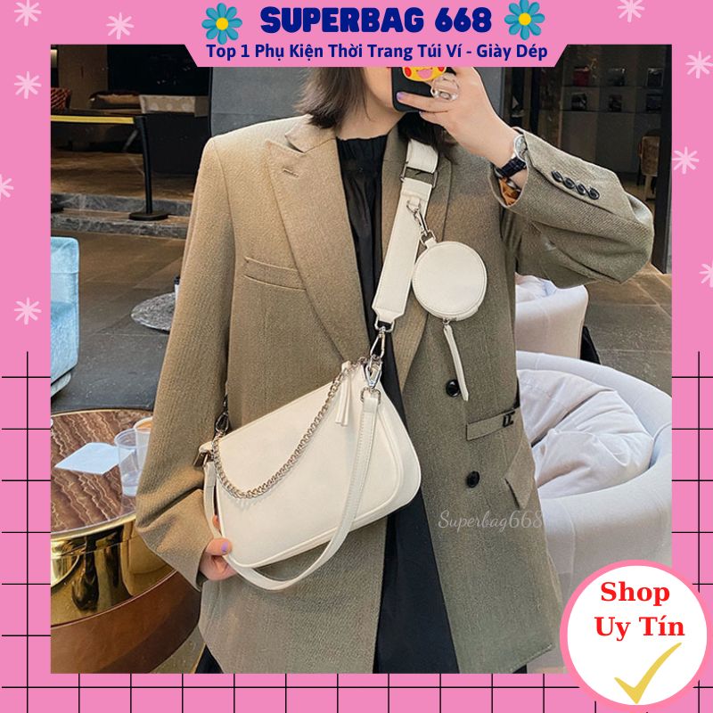 Set Bộ 2 Túi Ví Đeo Chéo Nữ 5 Chi Tiết, Túi Đeo Ngực, Đeo Bụng Thời Trang SPB 500