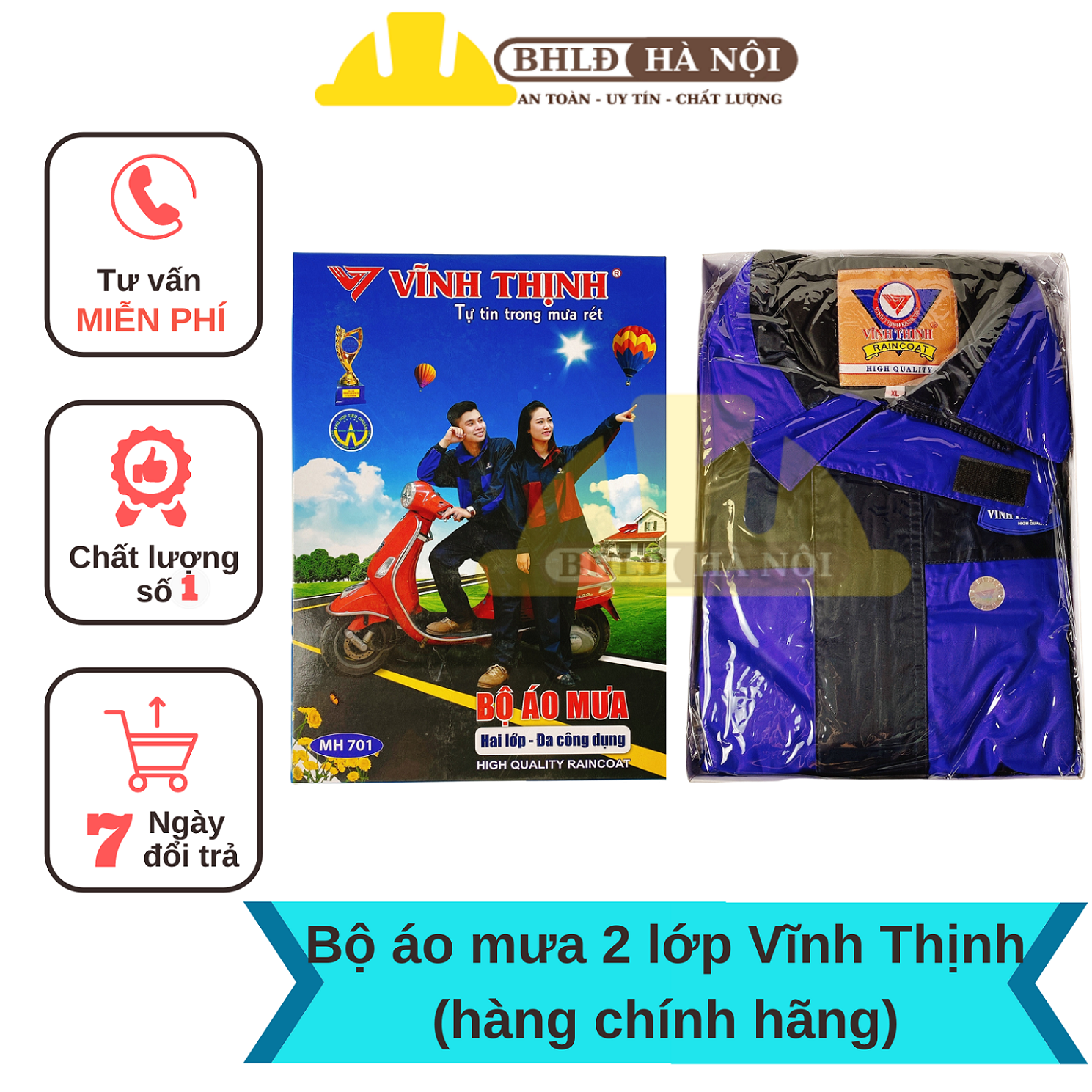 Bộ áo mưa 2 lớp cao cấp Vĩnh Thịnh