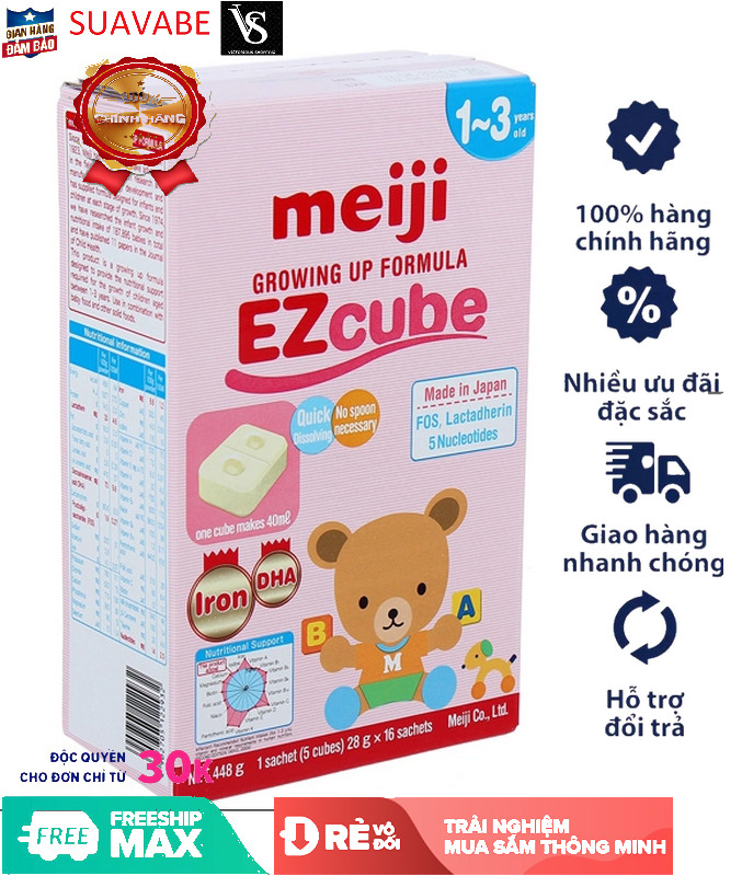 Sữa Meiji Growing Up Formula EZcube 448g 1 - 3 tuổi