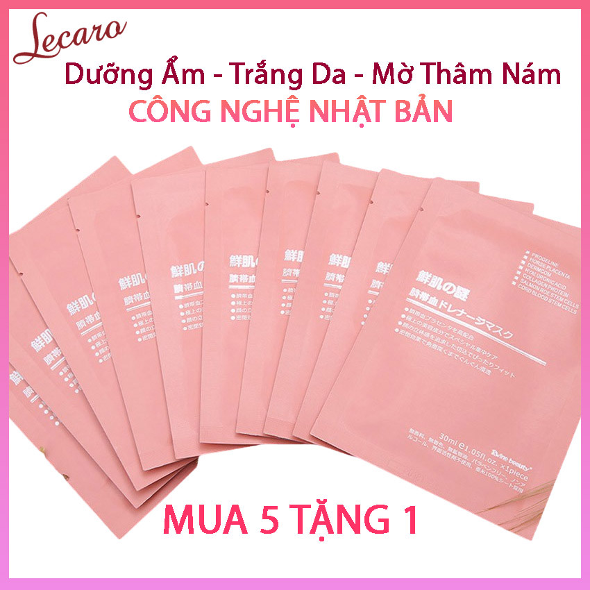 [COMBO 5 MIẾNG TẶNG 1] Mặt Nạ Nhau Thai Cừu Tế Bào Gốc LECARO, Mặt Nạ Dưỡng da Công nghệ Nhật Bản, Dưỡng Ẩm, Trắng Da, Chăm sóc da, Tái Tạo Da, Cho làn da Sáng Mịn, Trẻ Trung, Mỹ phẩm Nội Địa Trung LCR-MN09