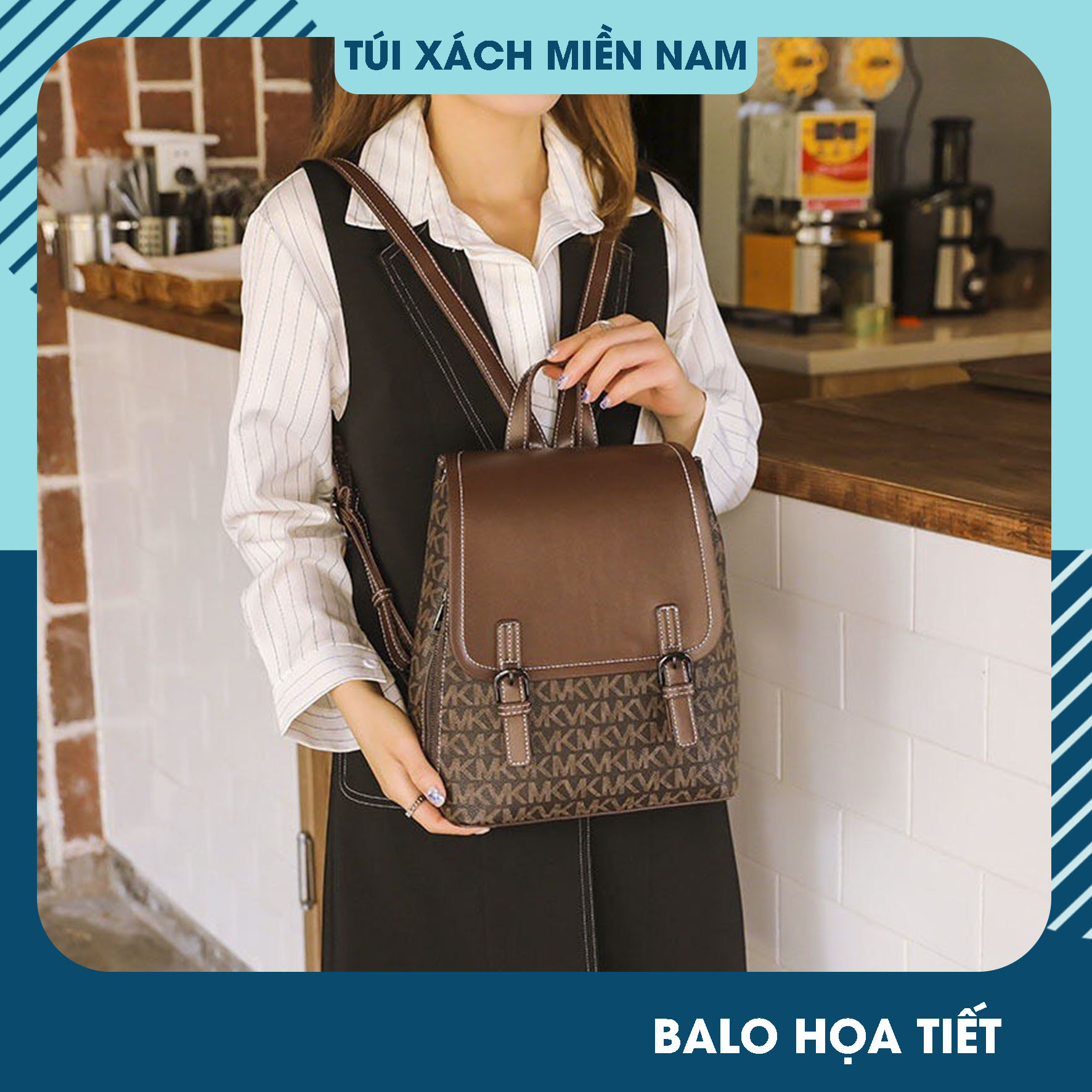 Balo nữ đi học họa tiết đẹp giá rẻ thời trang công sở dễ thương HT123