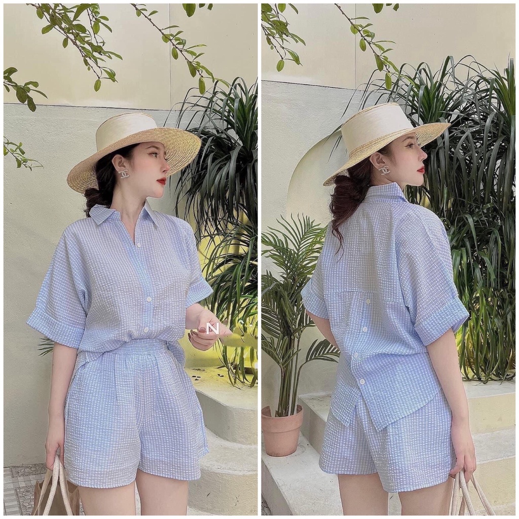 Set bộ sơ mi quần đùi mặc hè siêu đẹp, đồ đi biển