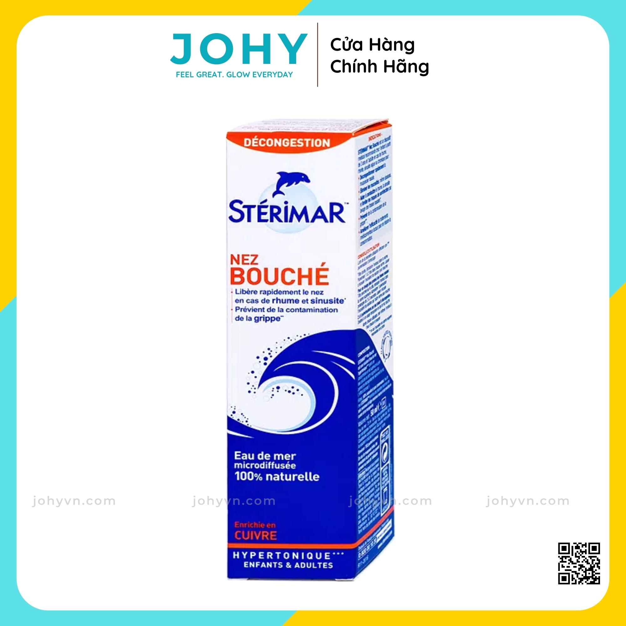 Dung Dịch Vệ Sinh Mũi STERIMAR Cuivre Nước Biển Sâu Muối Đồng (50ml) - JOHY