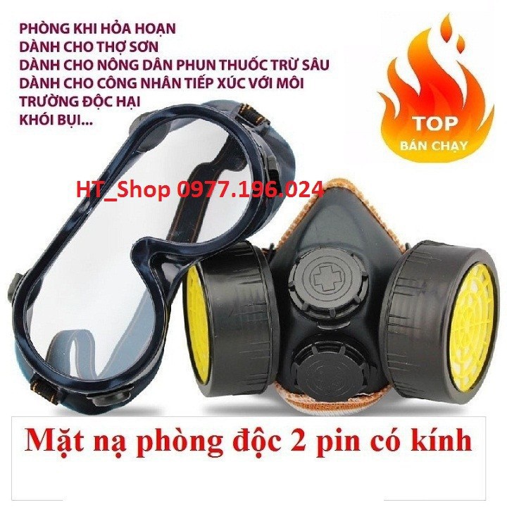 Mặt nạ phòng chống khí độc, bụi mịn kèm kính giá rẻ