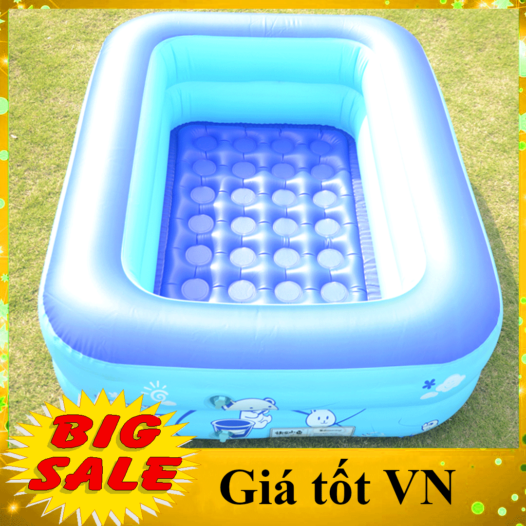 [Phí ship siêu rẻ] Bể bơi phao cho bé hình chữ nhật họa tiết dễ thương (Kích thước 120 x 95 x 35 cm) giúp bé tập bơi và vui chơi trong thời tiết nắng nóng - ngoài ra shop mới nhập thêm mẫu bể phun nước siêu hot