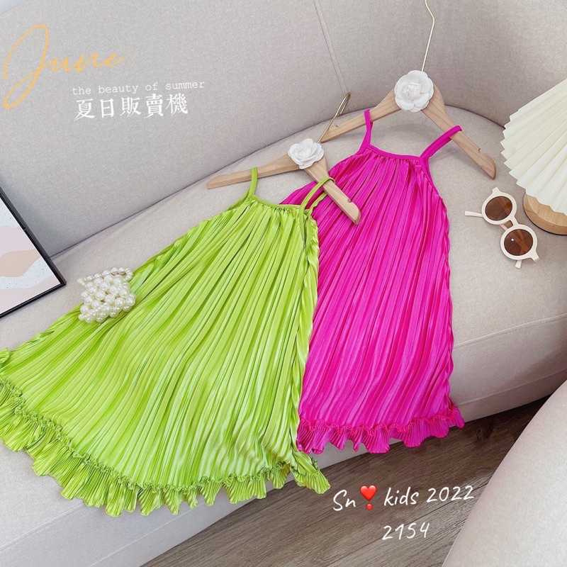 Đầm dập li đi biển dáng maxi cực xinh cho bé gái