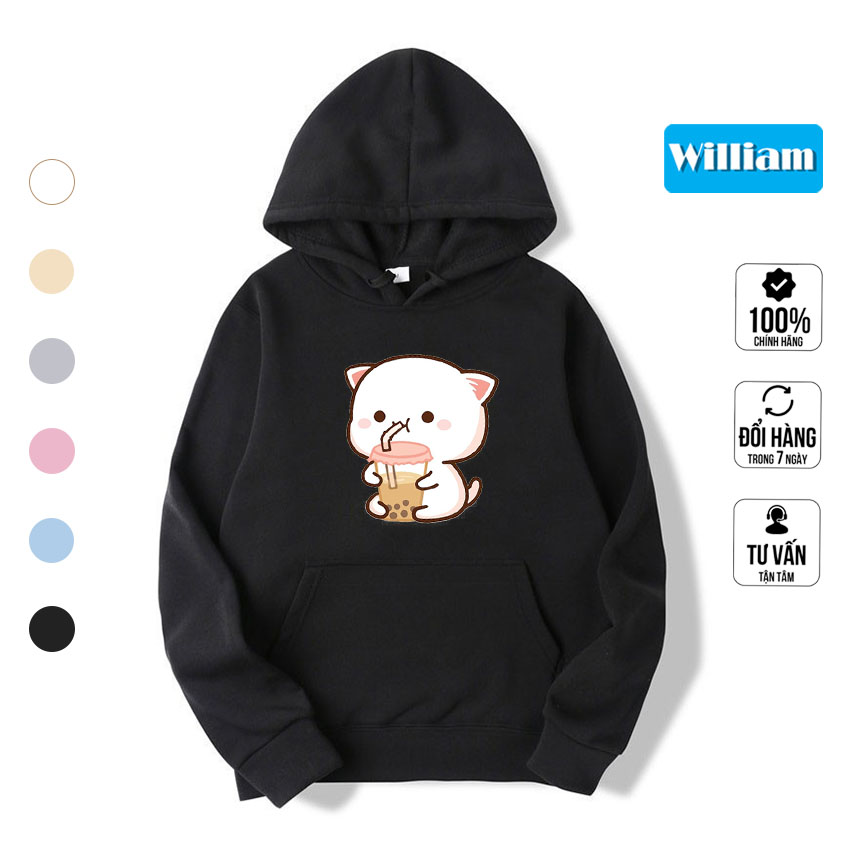 Áo hoodie nam nữ hình Mèo dễ thương chất nỉ bông dày dặn, in Pet cao cấp William  - DS205