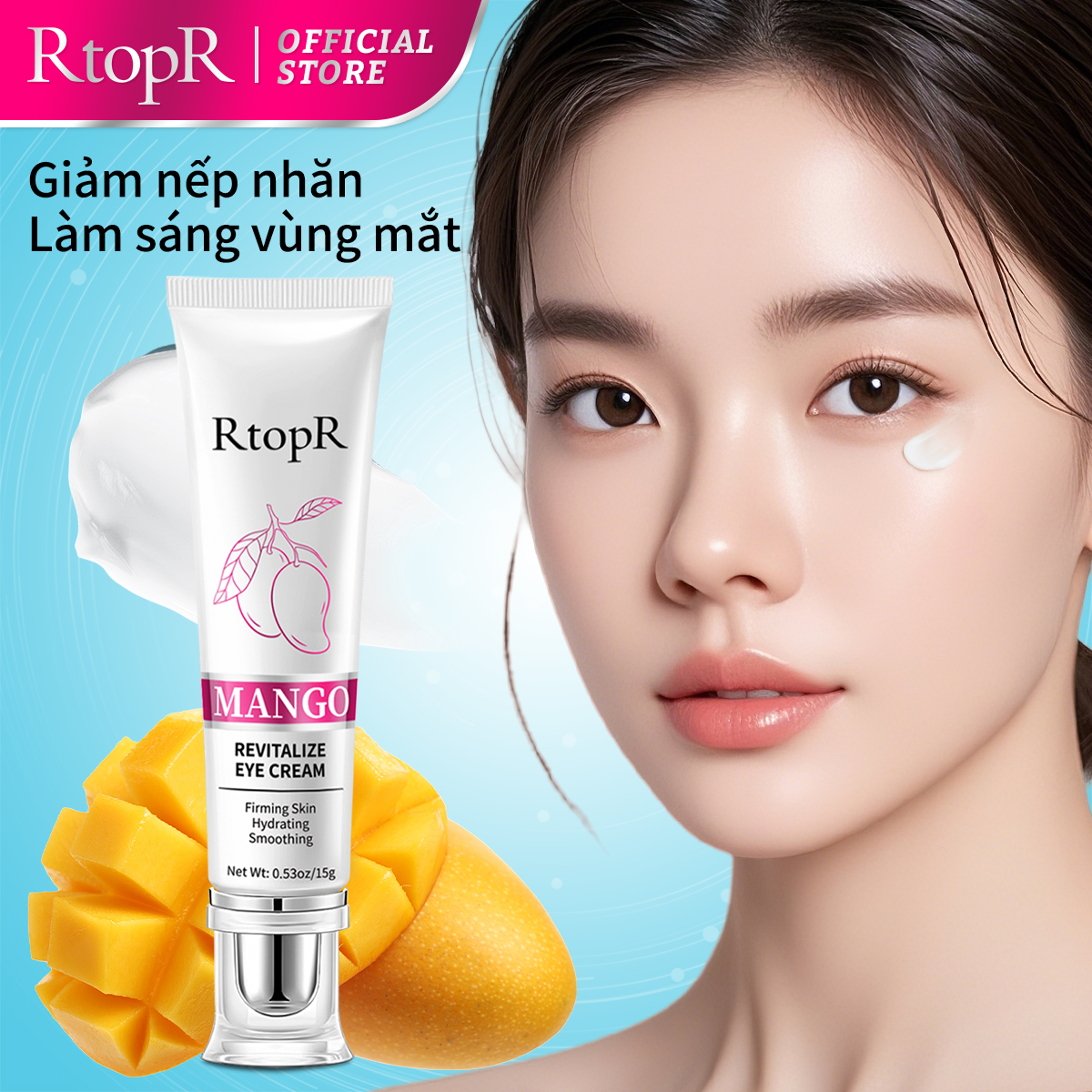  RtopR Kem chăm sóc da mắt Mango Eye Cream 15g giúp chống bọng mắt chống lão hóa và dưỡng ẩm cho da - INTL 