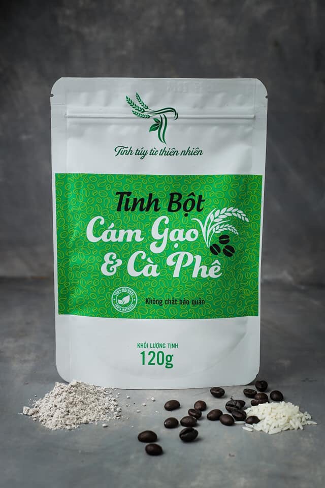[ Combo 10 gói] Tinh bột cám gạo cafe TT - Tẩy da chết - Sáng da - Mịn da