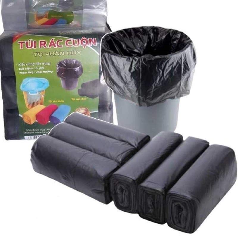 Combo 3 cuộn túi rác đen tự phân hủy