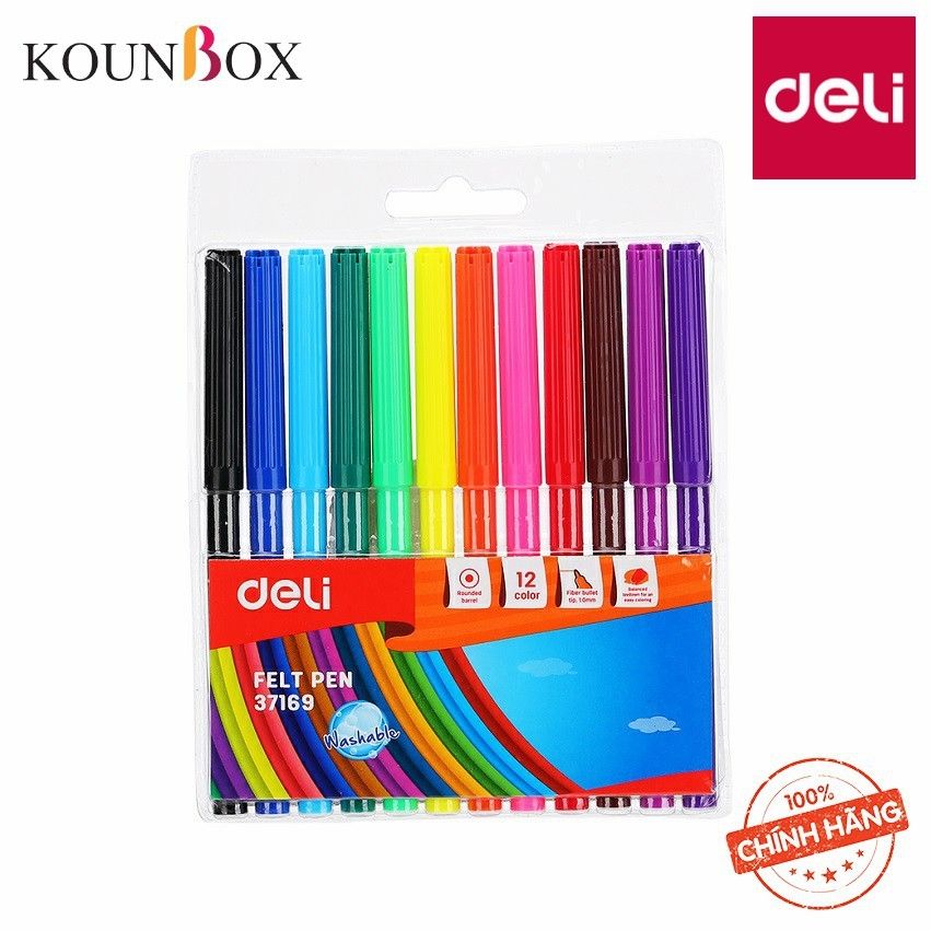BÚT MÀU DẠ DELI 12 MÀU -24 MÀU