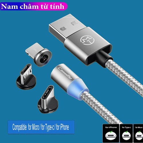 [HCM][FREESHIP+VOUCHER CÒN 19K][Tặng 3 đầu cáp sạc] Dây cáp sạc nam châm 3 trong 1 với lực hút mạnh  Dây cáp từ tính đầu hút nam châm dây cáp nam châm sạc điện thoại Android Type-C iPhone Xiaomi Vivo Huawei Oppo Samsung magnetic cable magic charging