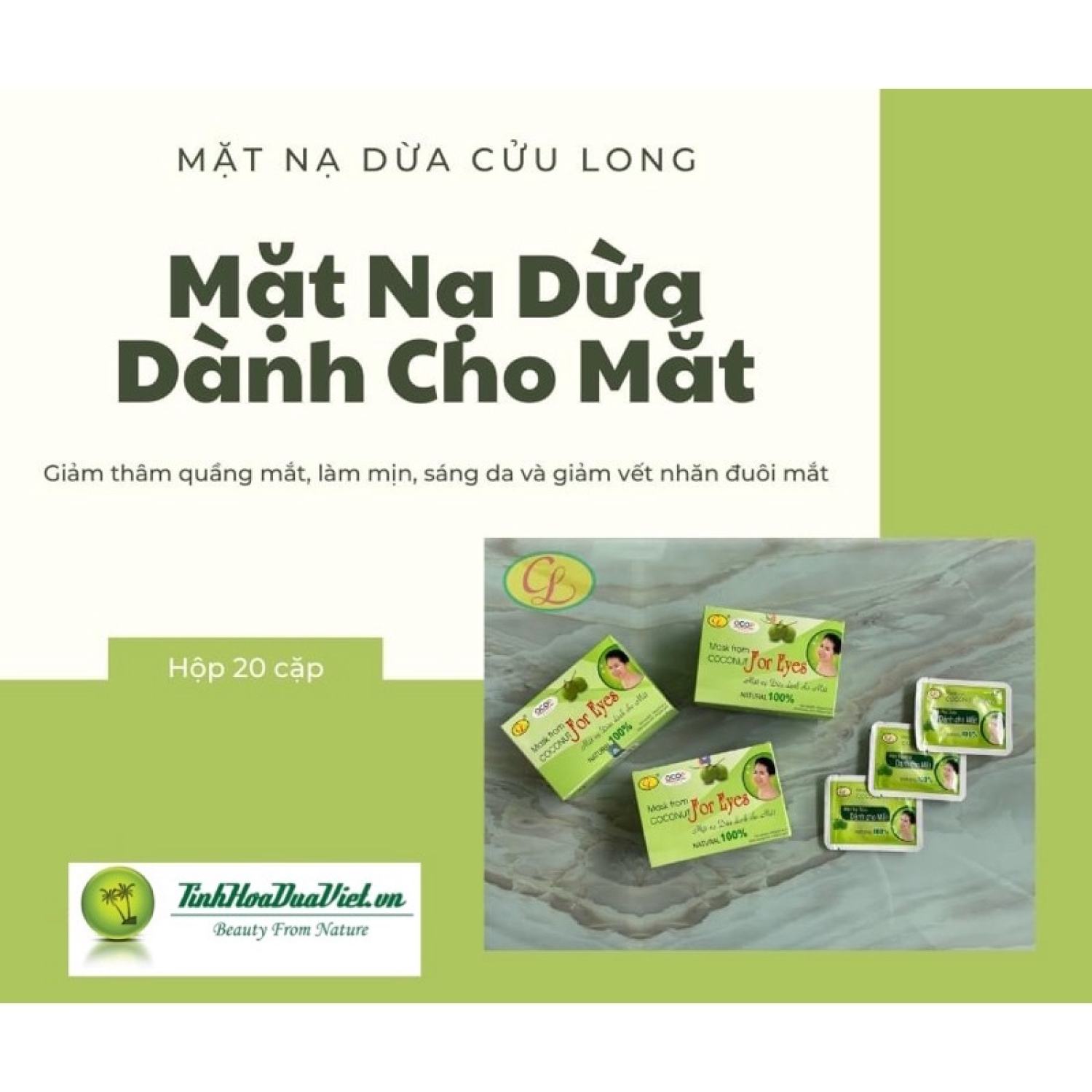 ( 40 Miếng đắp mắt dừa mặt nạ dừa Cửu Long