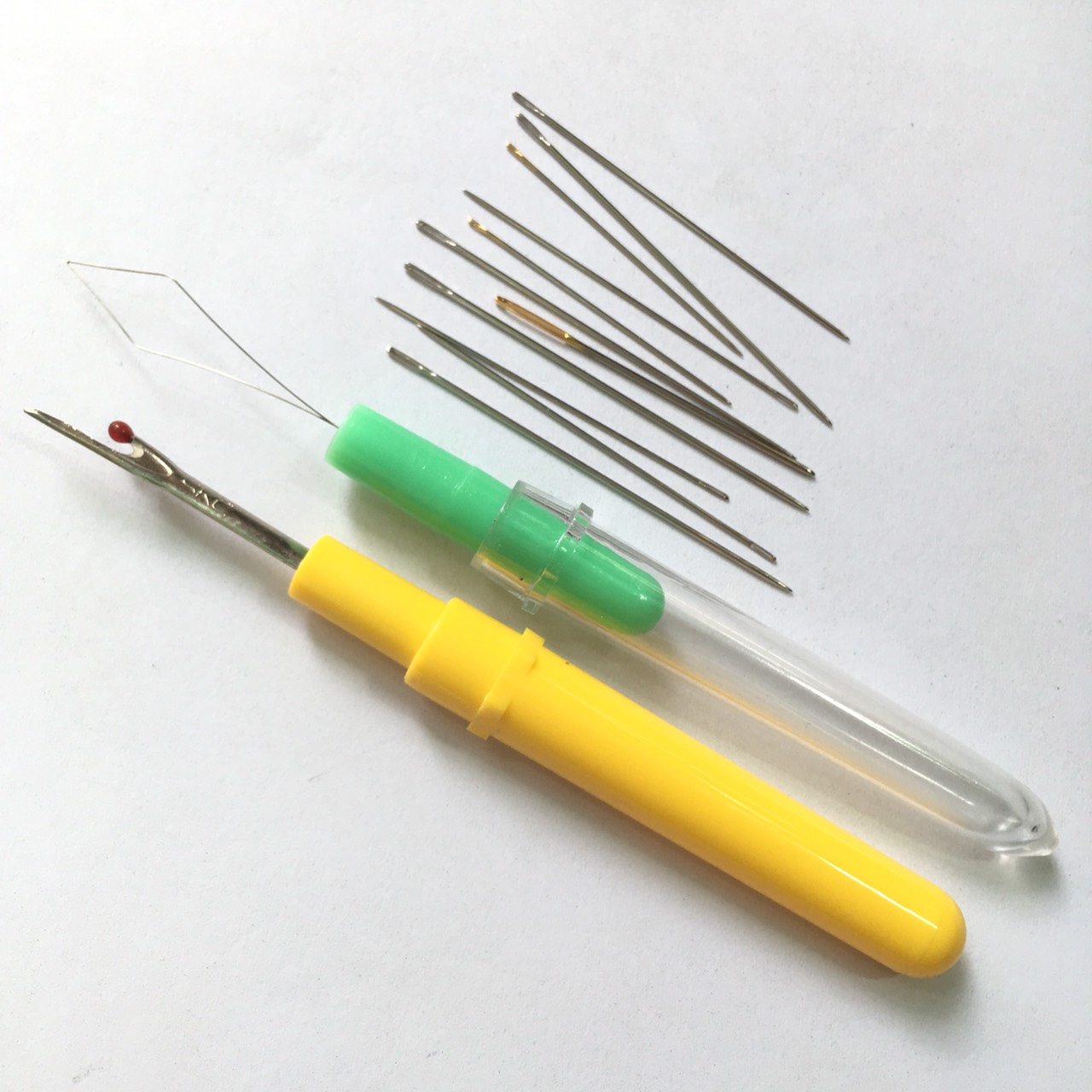 Combo 11 kim thêu tay nhiều size kèm dụng cụ xỏ chỉ gỡ chỉ tháo chỉ