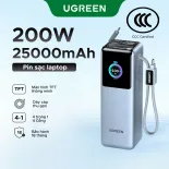 【Được chứng nhận CCC】Pin dự phòng UGREEN 25000mAh Powerbank 200W High-Power Fast Charging with Built-In and Retractable USB C Cables Smart TFT Display Screen for SAMSUNG S26 Ultra S25 iPhone 17 pro max xiaomi huawei macbook air pro