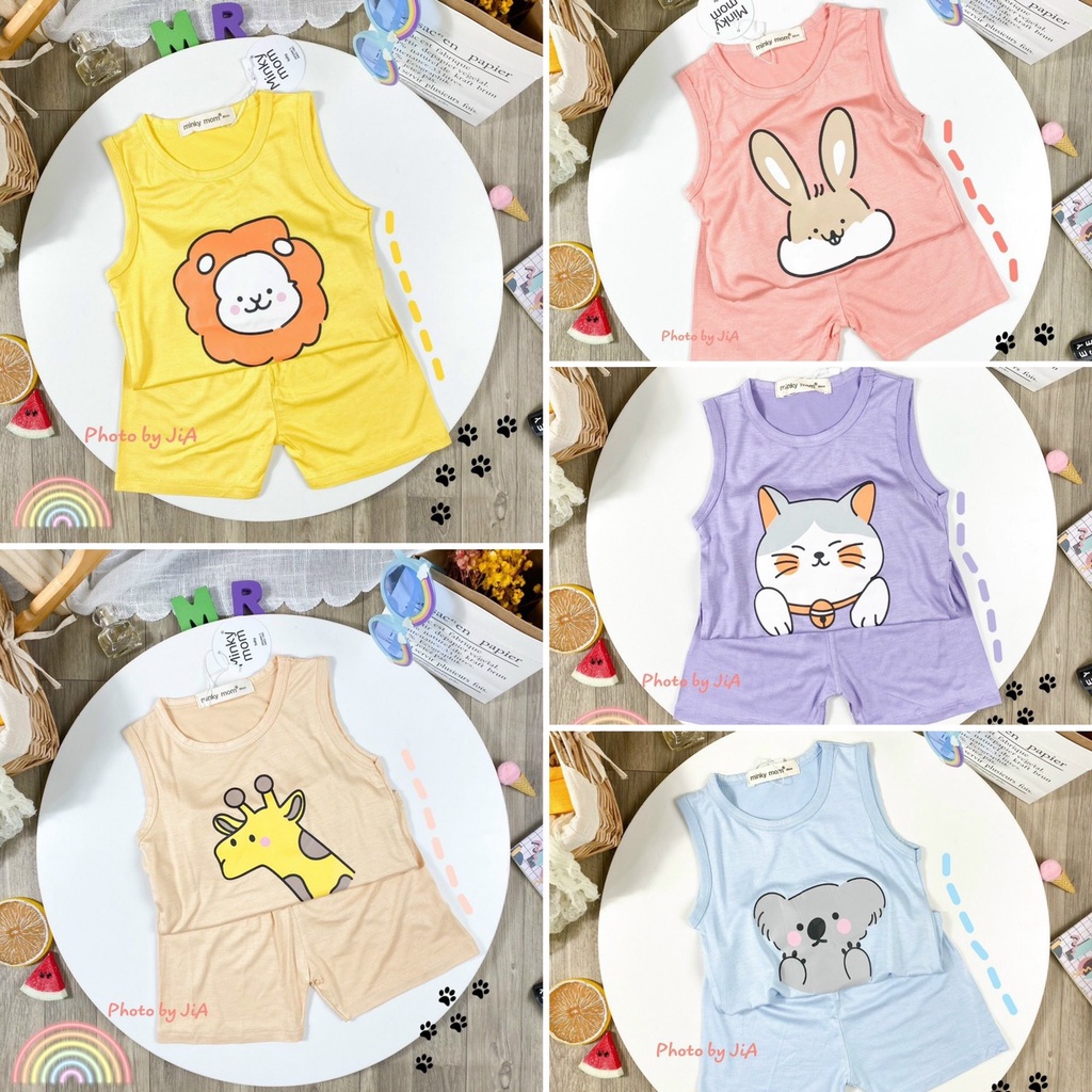 Quần áo trẻ em, bộ ba lỗ thun lạnh bé trai bé gái in hình hoa quả, áo thun nam, áo thun nữ - Baby kidshop