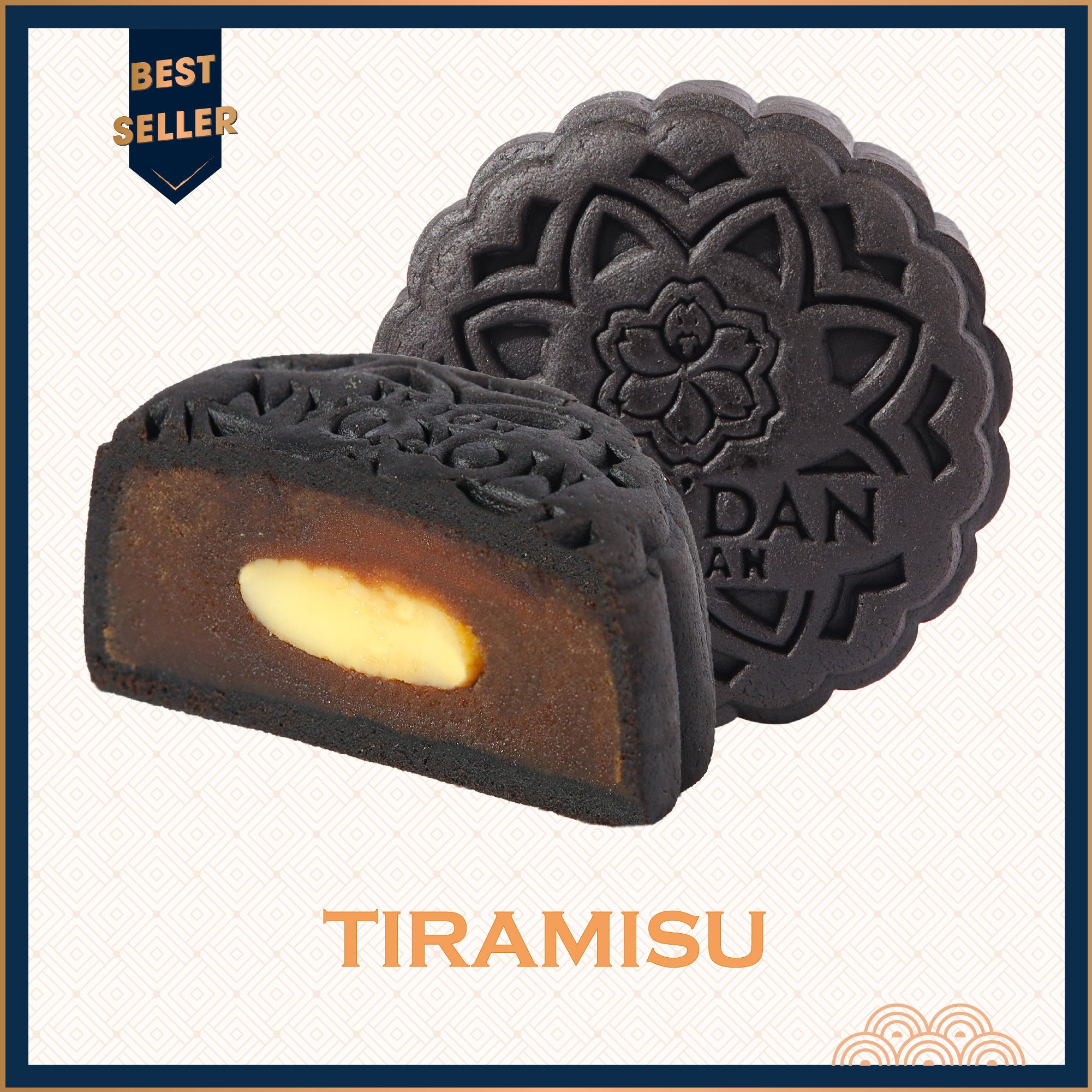 Bánh trung thu Tiramisu - Bánh trung thu chay - Tặng kèm hộp quà và trà khi mua từ 2 bánh bất kỳ