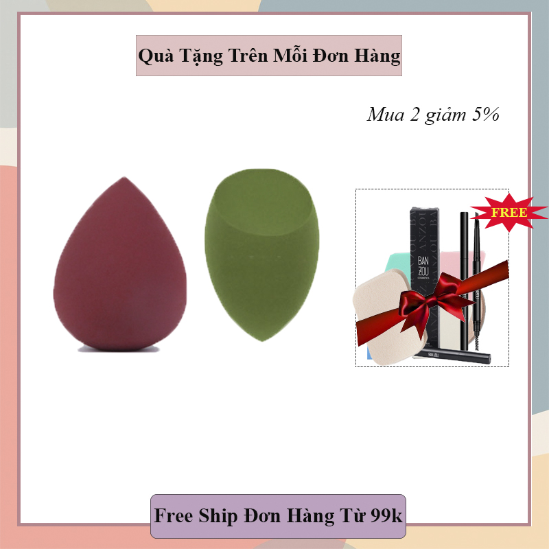 (FREE SHIP TOÀN QUỐC) Bông Mút Trang Điểm 1 Hộp 2 Bông Siêu Mềm Mịn Siêu Dễ Thương (GIẢM GIÁ CỰC SỐC) (KHUYẾN MÃI 3 NGÀY)