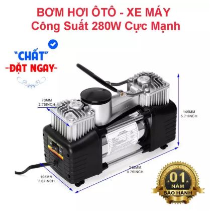 ( Sale 50% ) Bơm lốp xe hơi ô tô - xe máy - xe đạp, Tiện Lợi Cho Mọi Nhà - mã lực lớn 12V - 220V MINI công suất lớn - Bảo hành 12 Tháng Lỗi 1 Đổi 1 Toàn Quốc.