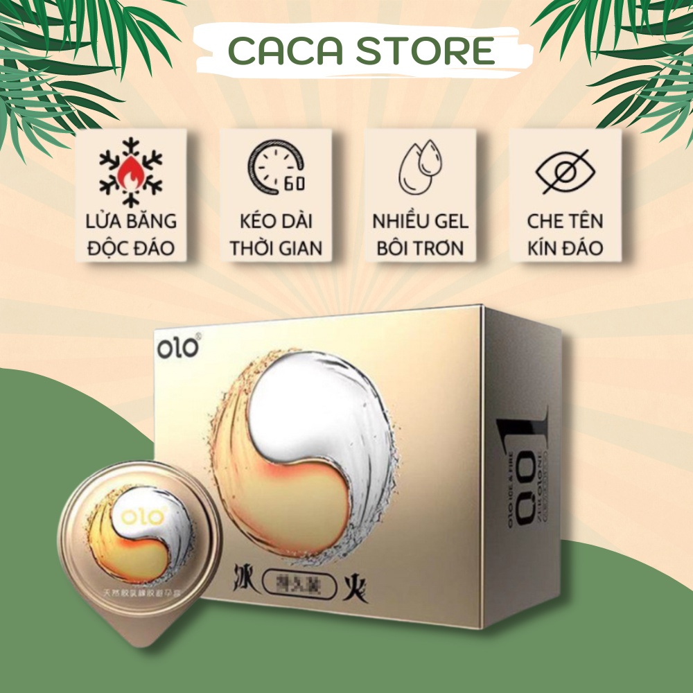 Bao cao su OLO Lửa băng gel nước đặc biệt tạo cảm giác nóng lạnh kéo dài
