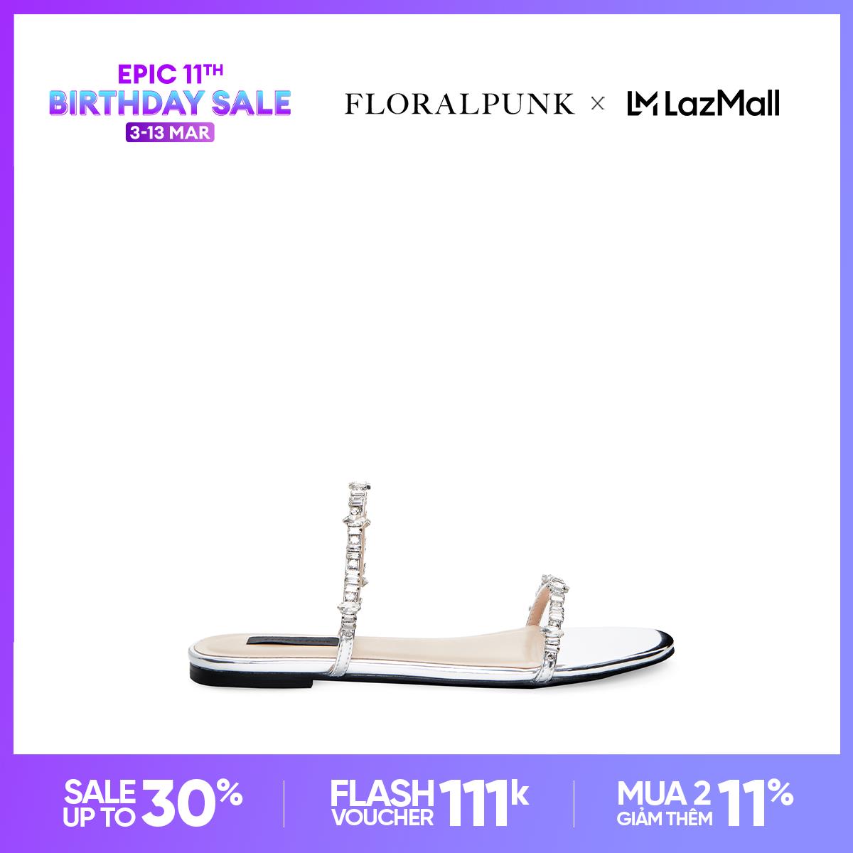 Sale Sinh nhật Dép bệt Floralpunk Daphne Slippers - Metallic