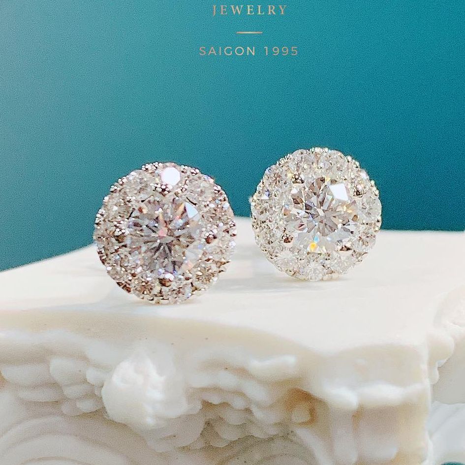 Hoa tai nữ bông tai nữ, BÔNG TAI bạch kim, bông tai bạc ý, hoa tai vàng non 24k, hoa tai vàng thật 18k Trang Sức GADO B077 - CAM KẾT KHÔNG ĐEN