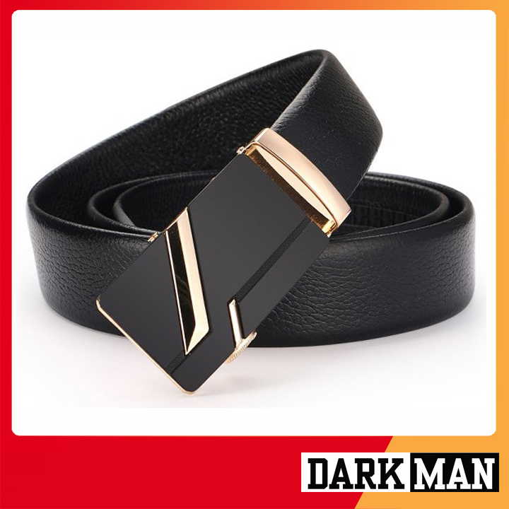 Thắt lưng nam da bò thắt lưng nam khóa tự động mặt trượt thông minh TLN009