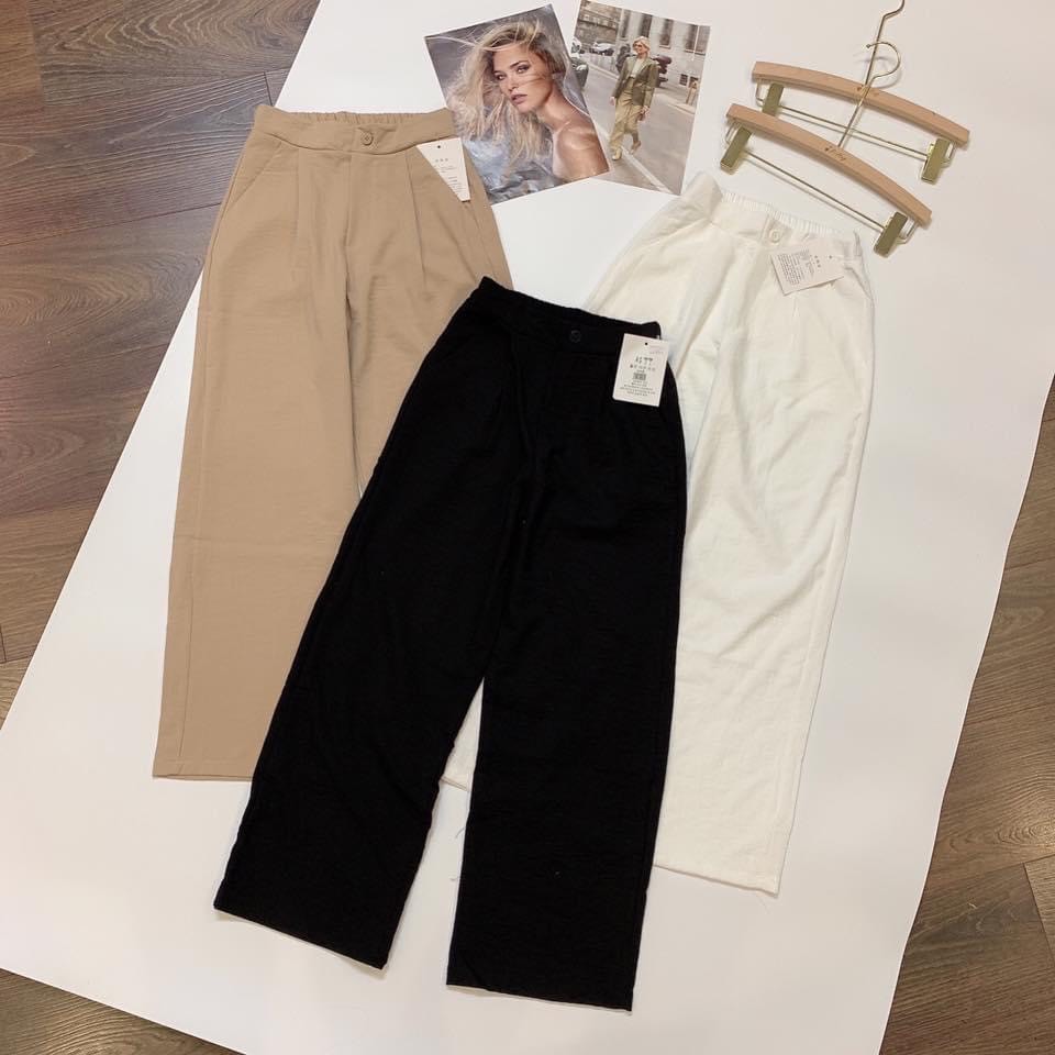 Quần ống suông vải đũi xước nhật xịn, quần culottes 112