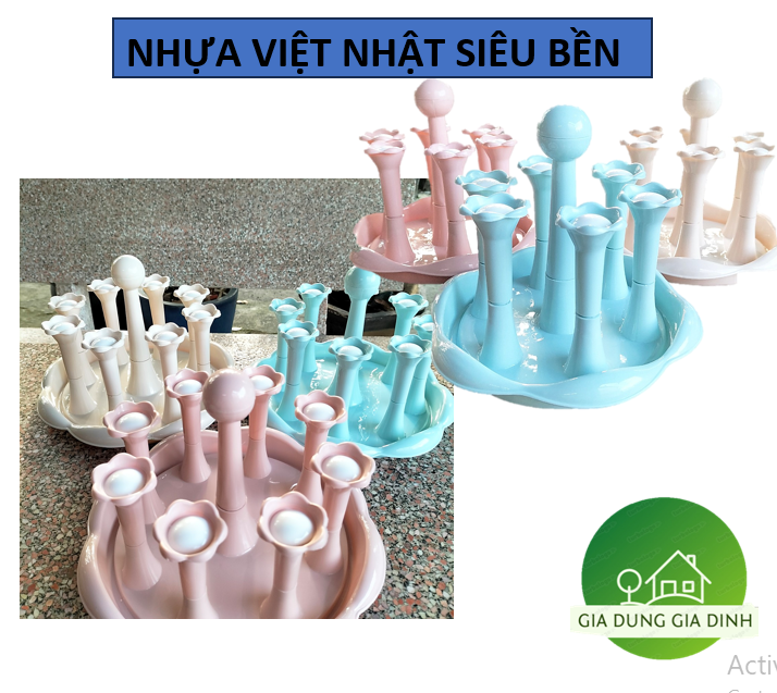 Khay úp ly, cắm cốc nhựa việt nhật, giá úp cốc 6 ống, 8 ống , 6-1306