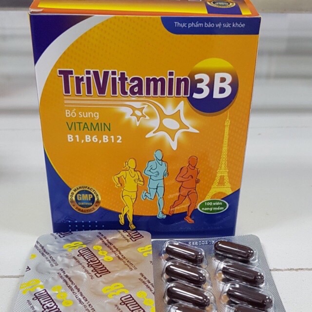 Trivitamin 3b bổ sung vitamin (b1 b6 b12) hộp 100 viên, chất lượng đảm bảo, an toàn cho người sử dụng, cam kết sản phẩm đúng mô tả