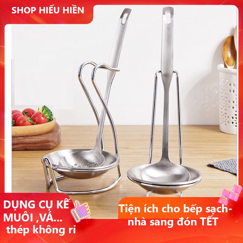 [HCM]Trọn Bộ Dụng Cụ Như Hình (1 bộ)- Gía Để Muỗng Canh  Lẩu - Gía Kê Muôi - Vá - Tiện Lợi  Và 1Muôi (vá )- Inox - Thép Không Gỉ - Hàng Nhập - Gia ke -Gia do
