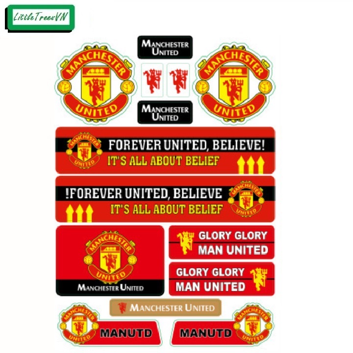Decal dán logo các câu lạc bộ bóng đá Manchester united Chelsea Arsenal Liverpoo dán trang trí xe