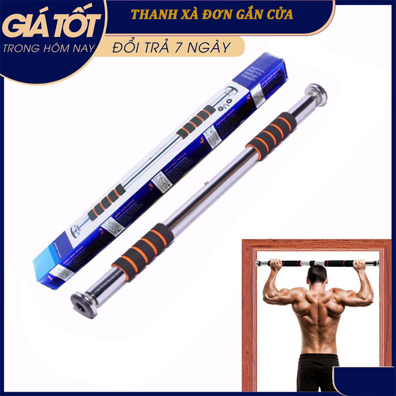 Xà đơn gắn cửa treo tường đa năng 80-130cm - Thanh xà đơn luyện tập thể hình - Xà đơn gắn cửa - dụng cụ xà đơn tập Gym INOX không ghỉ loại dày