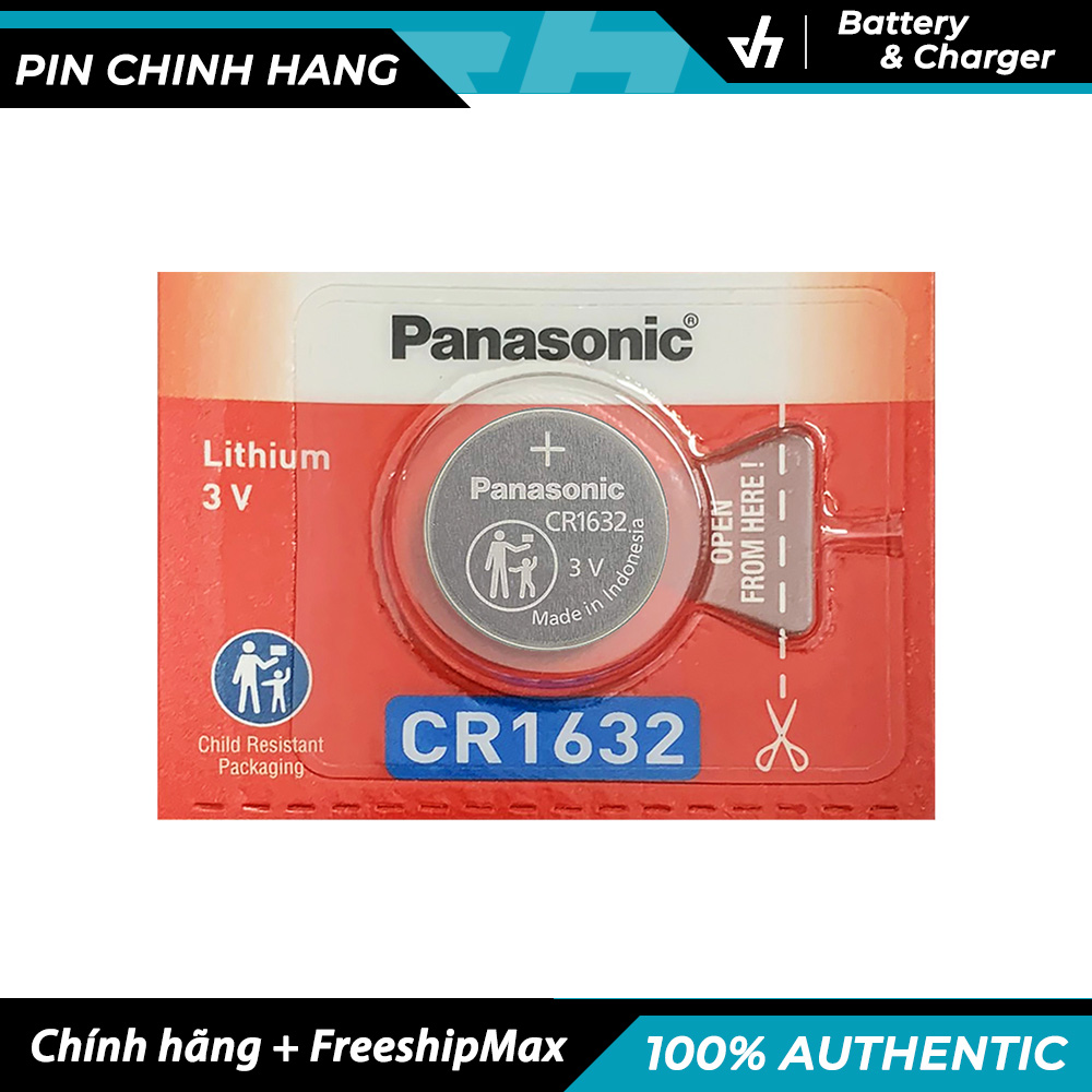 Vỉ 1 pin panasonic cr1632 lithium 3v