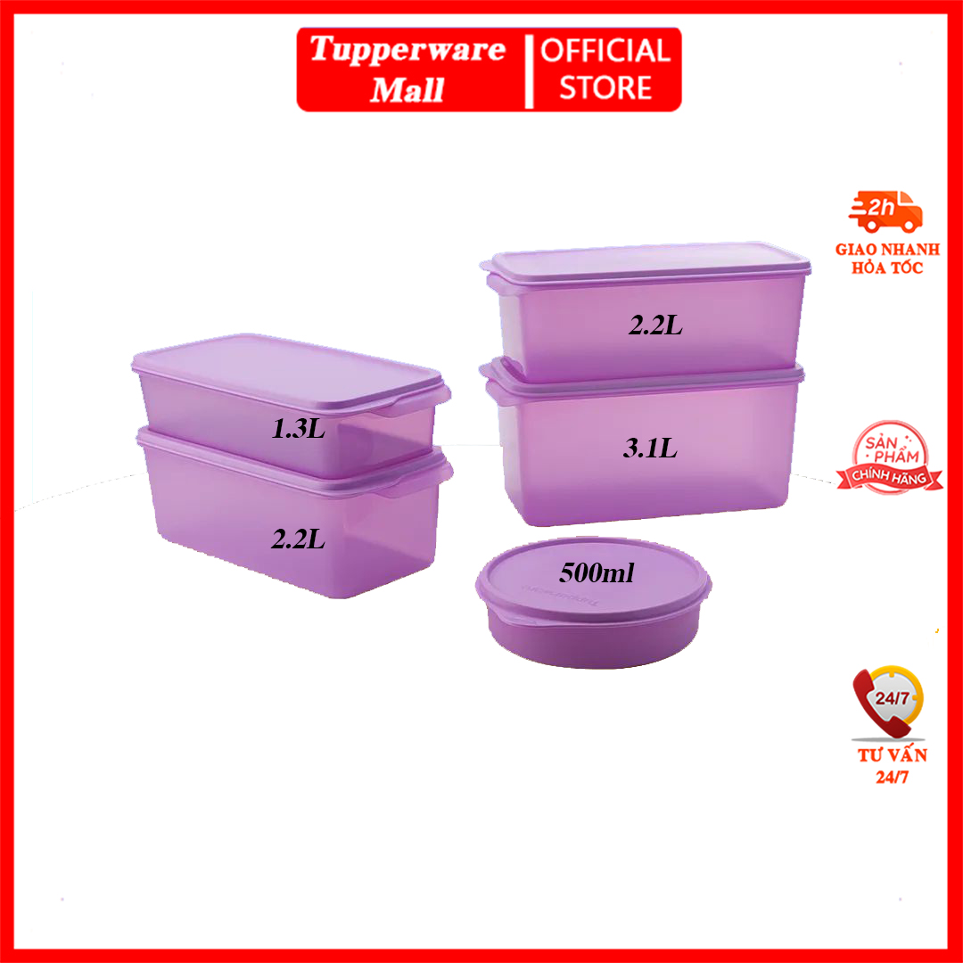 Bộ hộp Bảo quản thực phẩm Freshia - Tupperware Chính Hãng Màu Tím