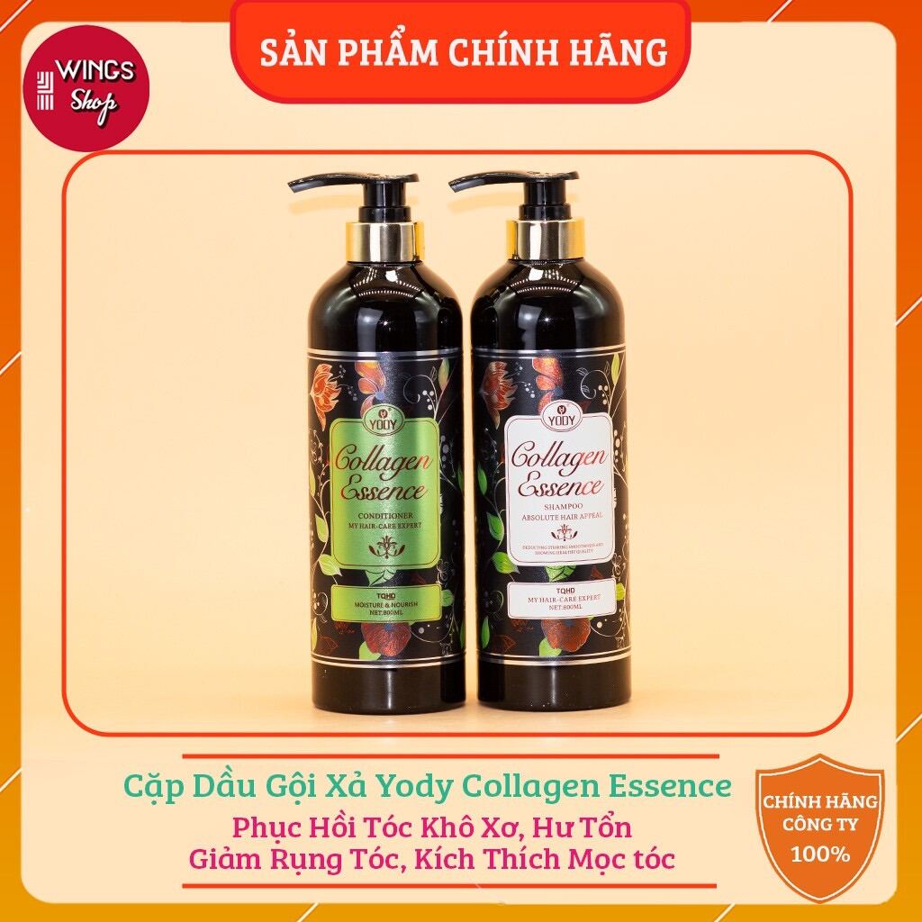 Cặp gội xả Yodo Cặp dầu gội xả Yodo collagen 800ml phục hồi tóc khô sơ và chống gãy rụng - Dầu gội Yodo - Dầu xả Yodo - Combo gội xả Yodo