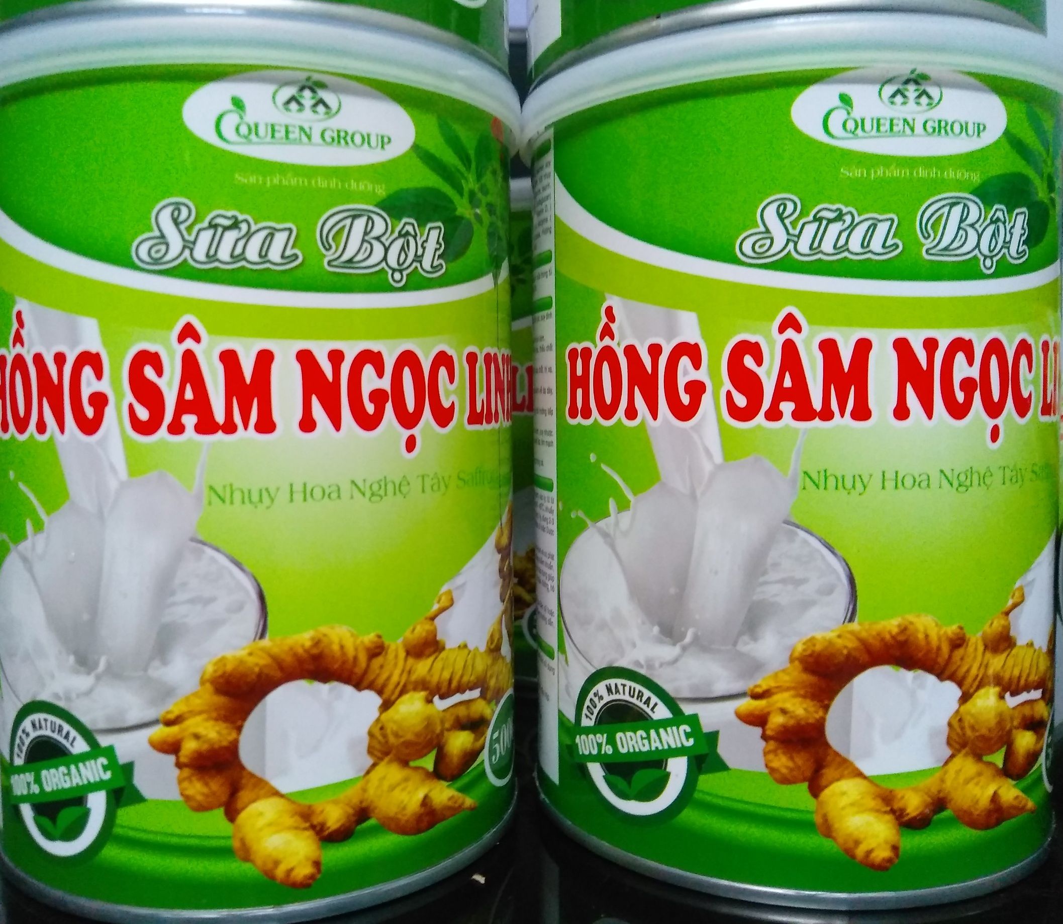 _sữa bột hồng sâm ngọc linh nhụy hoa nghệ tây saffron, hsd 2025