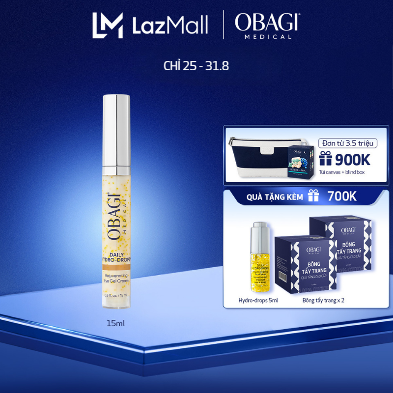 Kem dưỡng mờ nếp nhăn vùng mắt Obagi Medical Daily Hydro-Drops Rejuvenating Eye Gel Cream 15ml