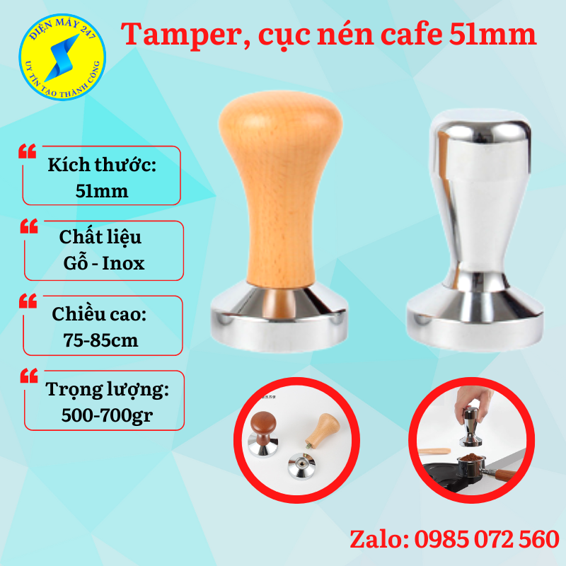 Tamper 51mm - nén cafe 51mm
