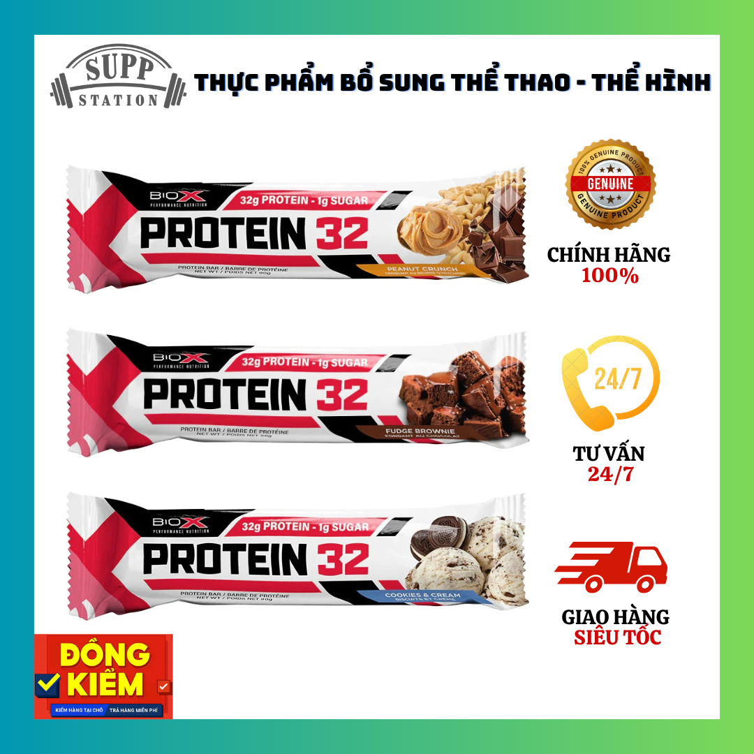  THANH BÁNH PROTEIN 32 BAR BIOX - Cung cấp 32g Protein và hàm lượng lớn chất Xơ 