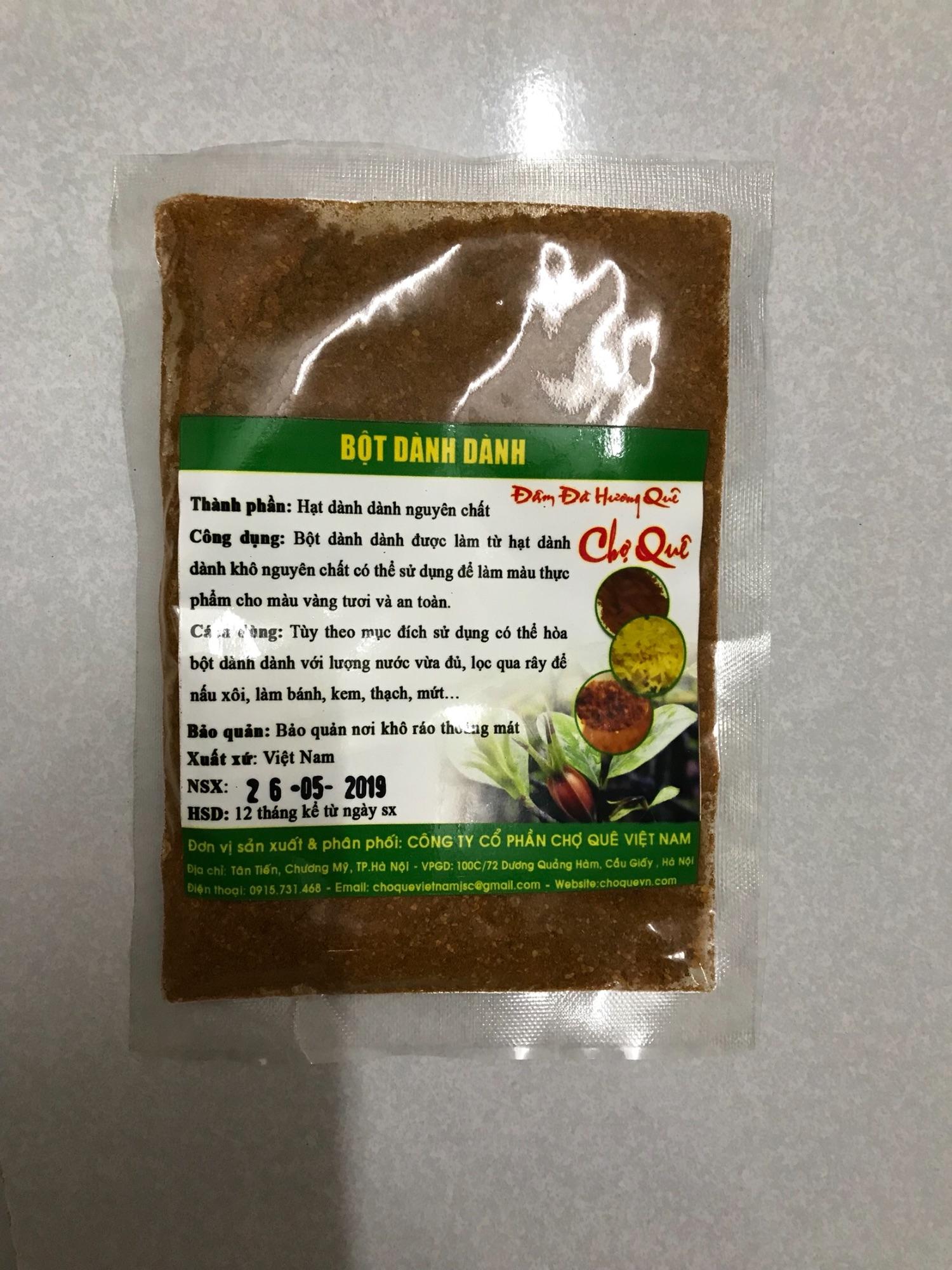 Bột dành dành tạo màu vàng tươi Chợ Quê 50g