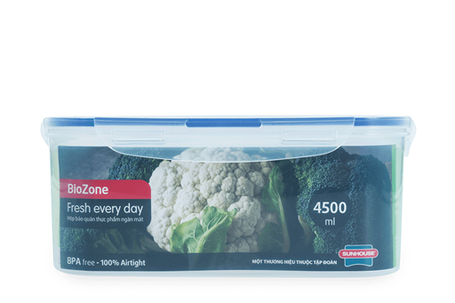 Hộp bảo quản thực phẩm ngăn mát biozone kb-co4500p 4500ml