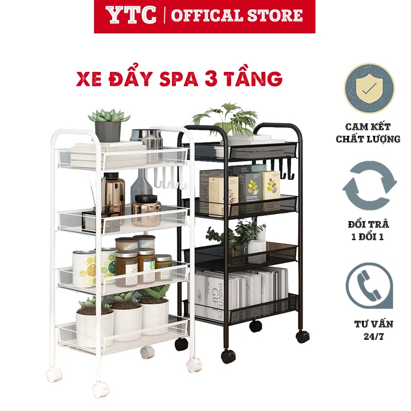   CHỈ DUY NHẤT 25-29.3  Xe Đẩy YTC Sắt Spa 4. 5  tầng Nhập Khẩu Có Bánh Xe Di Chuyển Tiện Lợi 