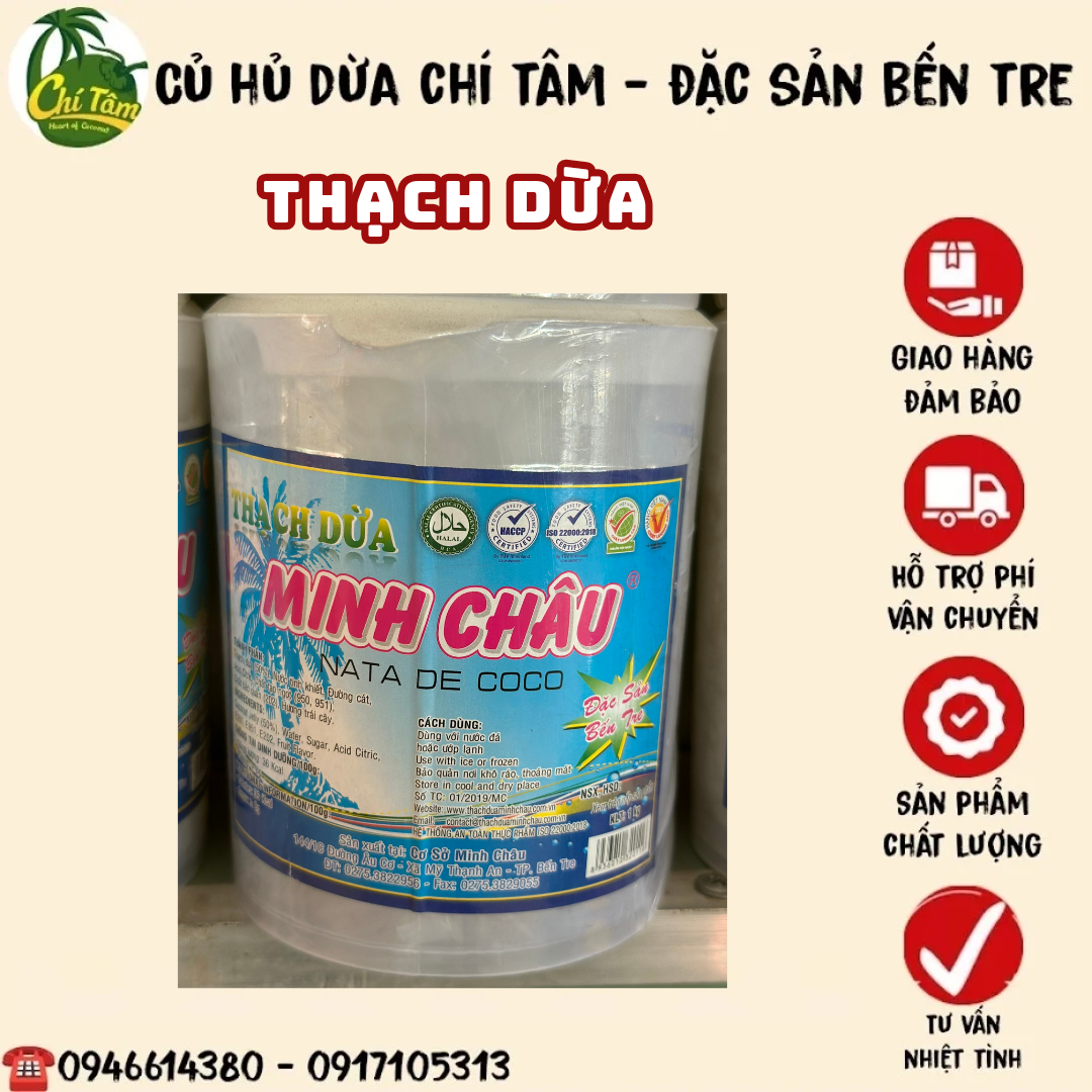 Thạch dừa minh châu ca 1kg - đặc sản bến tre