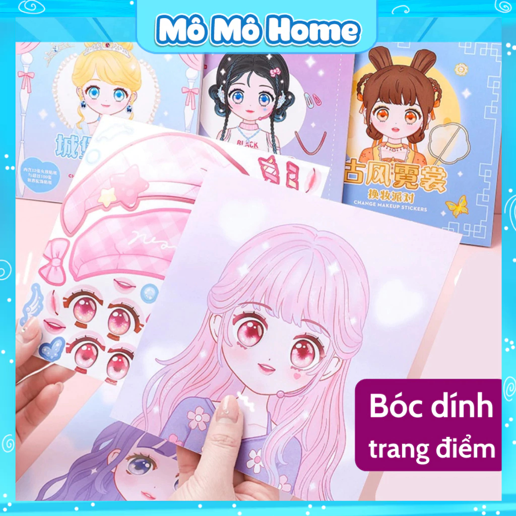 Hình dán công chúa sticker công chúa thay đồ đồ chơi thủ công Mô Mô Home