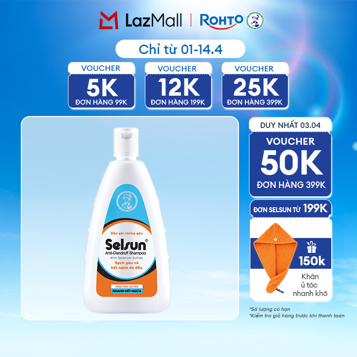 Dầu gội Selsun chống gàu, sạch gàu  hết ngứa da đầu Selsun Anti-Dandruff Shampoo 250ml
