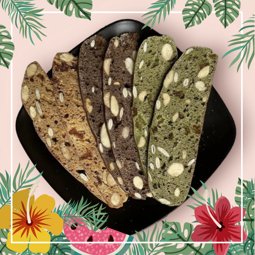 500G Bánh BISCOTTI Nguyên Cám - Bánh Ngũ Cốc Nướng Ăn Kiêng Không Đường healthy nguyên cám mix ngũ cốc eatclean