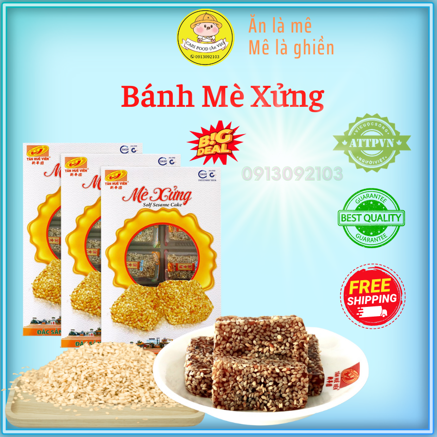 Bánh mè xửng dẻo tân huê viên hộp 400g đặc sản sóc trăng "ăn là mê - mê là ghiền"
