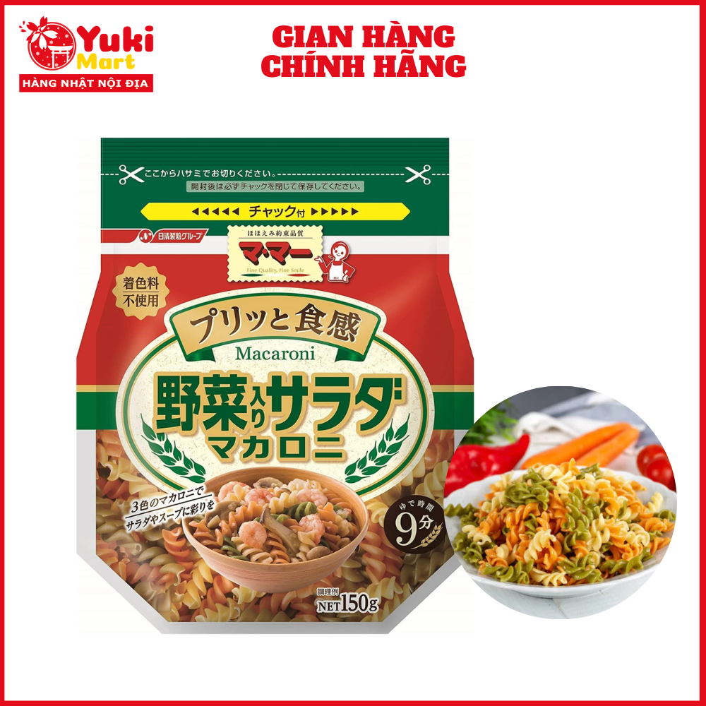 Nui xoắn Rau Củ Nissin Macaroni 150gr Nhật Bản