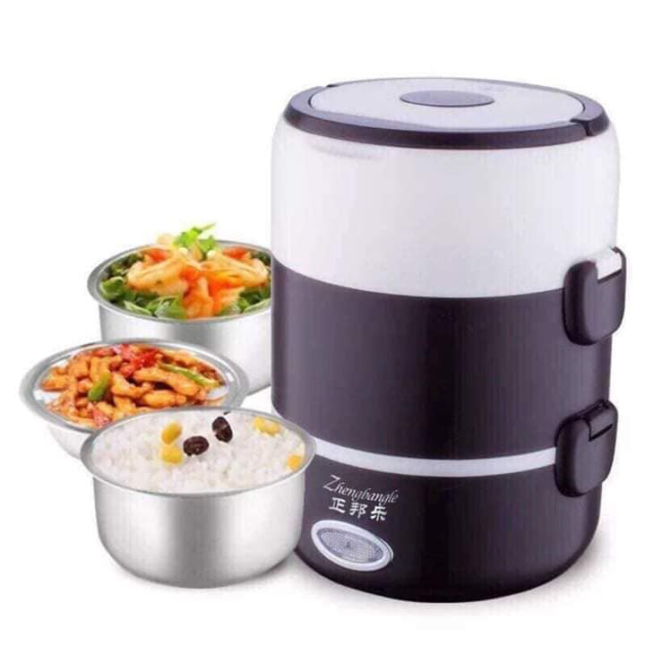 Hộp Cơm Điện - Cặp Lồng Cơm Giữ Nhiệt Có Cắm Điện Hâm Nóng Đồ Ăn Ruột Inox Cao Cấp 3 Tầng Tiện Dụng [ BẢO HÀNH 6 THÁNG ]